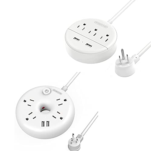 Compact and Portable Power Strip Bundle with USB Charging Ports