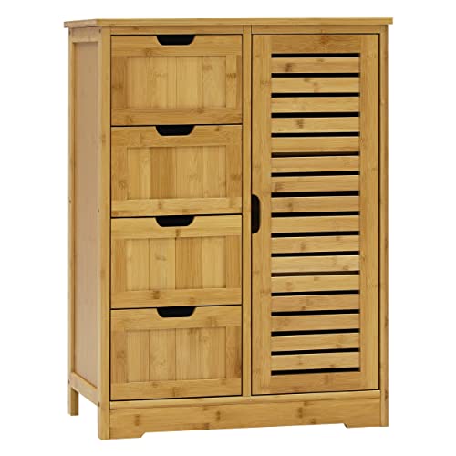 Compact Bamboo Bathroom Storage Cabinet