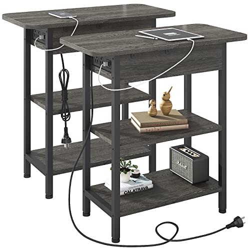 Compact Charging End Table Set