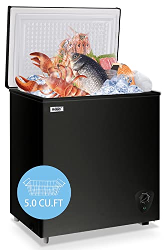 Compact Deep Freezer with Removable Basket and Adjustable Temperature
