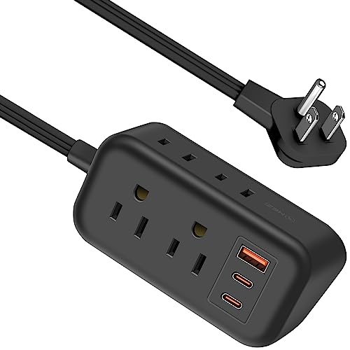 Compact Portable Power Strip with USB C Ports