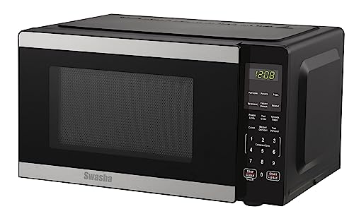 Compact Stainless Steel Microwave Oven, 900 Watts