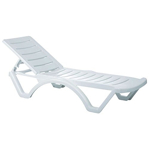 Compamia Aqua Pool Chaise Lounge Chair Stackable Marine Grade Plastic resin outdoor chaise lounge in White - Set of 4