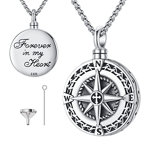 Compass Urn Necklace for Ashes
