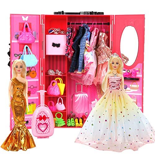 Comprehensive Doll Closet Wardrobe Set - 150 Pack with Complete Outfits and Accessories