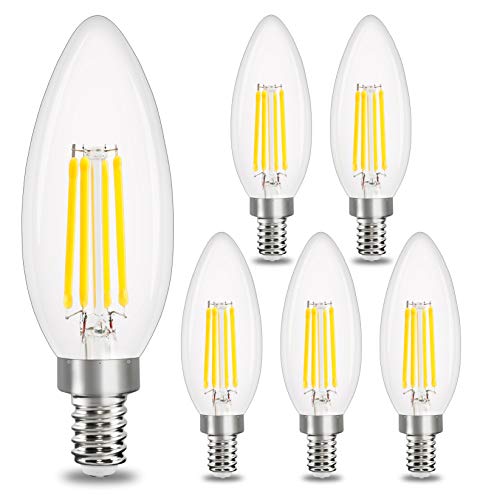 Comzler E12 LED Candelabra Bulb - Dimmable, Daylight White, Energy-saving
