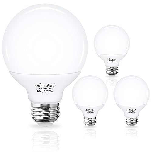 comzler G25 LED Vanity Light Bulbs, 80W Equivalent, Soft White, Pack of 4