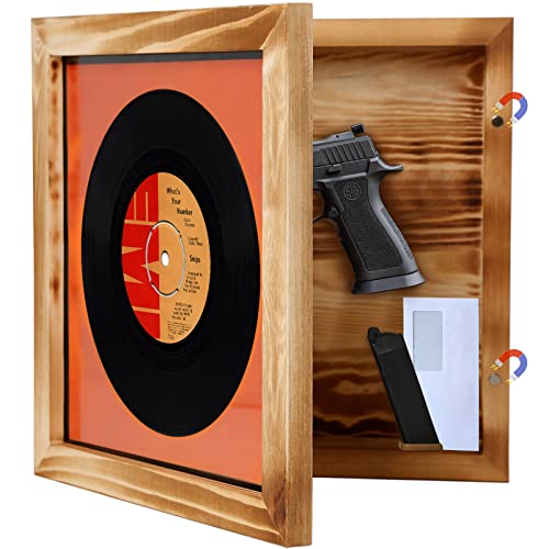 Concealment Wooden Picture Frame for Pistols Handgun Valuables