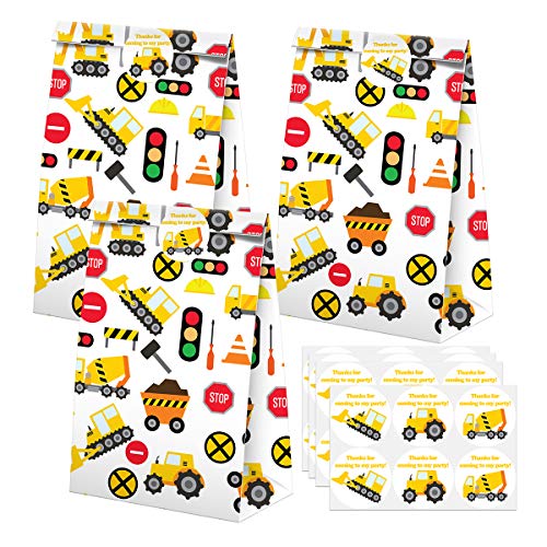 Construction Goodie Bags with Stickers - Birthday Party Favors