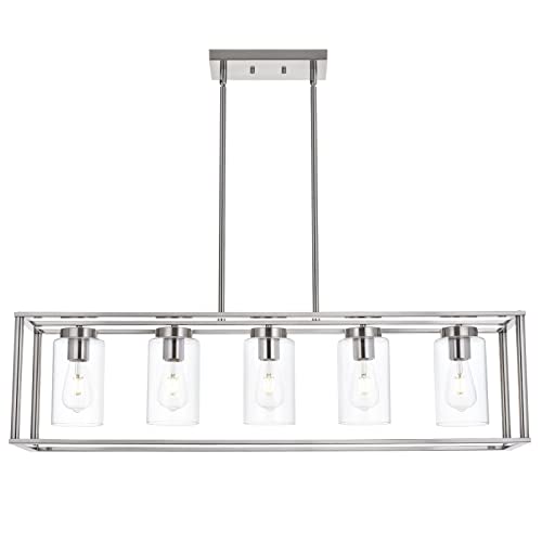 Contemporary Chandeliers Brushed Nickel 5 Light