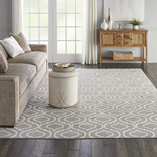 Contemporary Grey Area Rug with Easy Cleaning and Non-Shedding Qualities