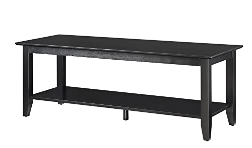 Convenience Concepts American Heritage Coffee Table with Shelf, Black