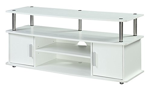 Convenience Concepts Designs2Go Monterey TV Stand with Cabinets and Shelves Home_Furniture_and_Decor, White