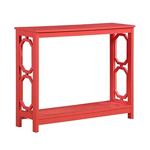 Convenience Concepts Omega Console Table with Shelf, Coral