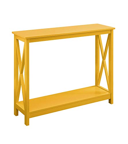Convenience Concepts Oxford Console Table with Shelf, Yellow