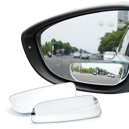 Ampper Rectangle Blind Spot Mirror, 360 Degree HD Glass and ABS Housing  Convex Wide Angle Rearview Mirror for Universal Car Fit (Pack of 2)