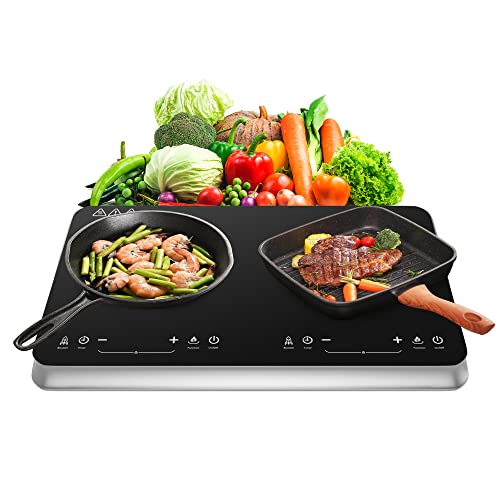 COOKTRON 1800w Dual Induction Cooktop with Fast Warm-Up Mode