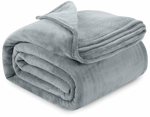 Cool Grey Fleece Blanket Twin Size