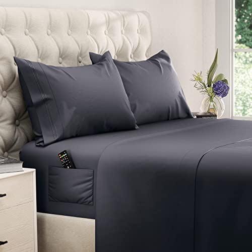 Cooling Bed Sheets - Queen Size Sheets - Dark Gray