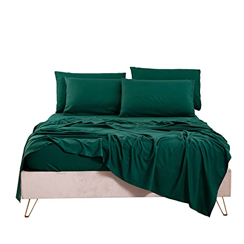 Cooling Sheets - Soft - Breathable - Deep Pockets - King Size Bed Sheets - Green