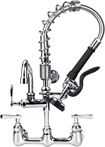COOLWEST Commercial Kitchen Faucet with Sprayer and Swivel Spout