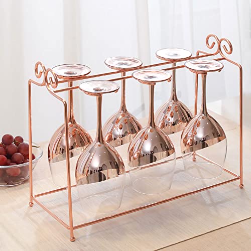 Copper Metal Wire Countertop Wine Glass Holder
