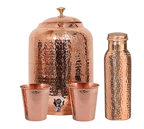 Copper Water Dispenser - 8L - Hammered Finish