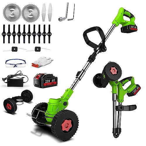 Cordless Electric Lawn Trimmer with Multiple Blades