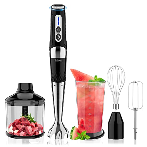 CHEFMAN Cordless Portable Immersion Blender 5-in-1 Blender Set, Ice  Crushing Power with One-Touch Speed Control, Comes with Potato Masher,  Whisk