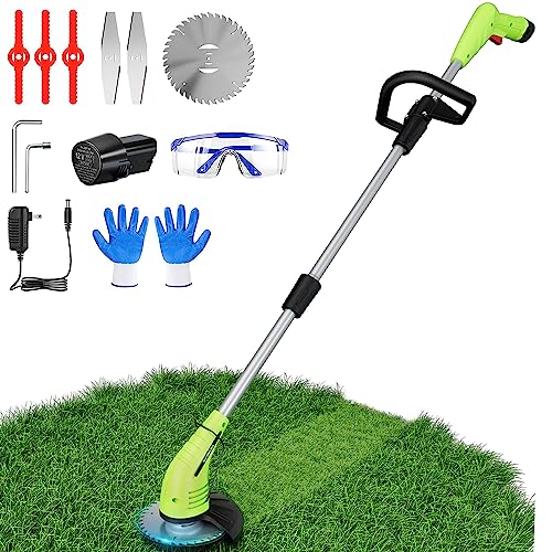 Cordless Lawn Trimmer Weed Wacker - GardenJoy 12V Grass Trimmer Lawn Edger