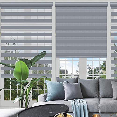 Cordless Zebra Roller Shade with Valance