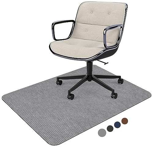 Placoot Corduroy Office Chair Mat - Light Grey