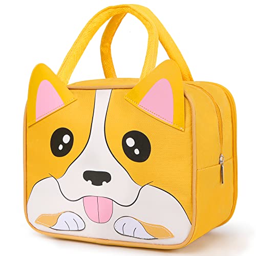 Corgi Dog Insulated Lunch Box Bag for Kids