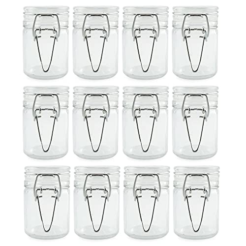 12-Pack 50ml Airtight Herb Storage Jars with Clamp Top Seal