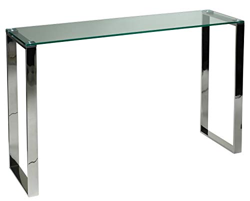 Cortesi Home Remi Console Table with Chrome Finish