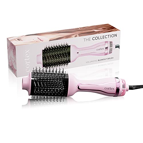 Cortex International Hair Dryer Round Hot Air Brush | Breeze Brush | One Step Blow Drying Styler & Volumizer Brush | Electric 1200W Hot Air Straightener (Pink)