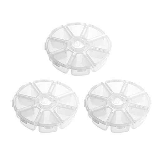 COSMOS 3 Pcs Clear Round Jewelry Storage Containers