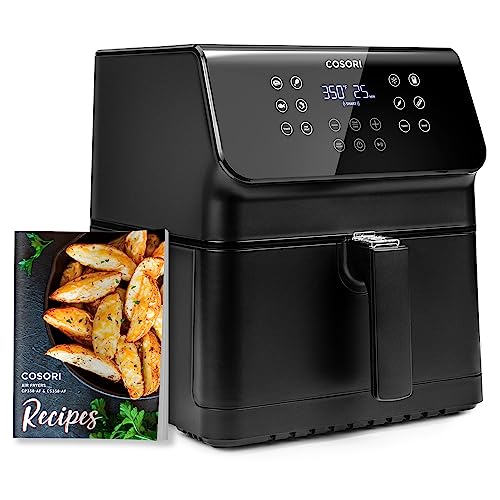cosori pro gen 2 air fryer 5.8qt, upgraded version with stable performance  & sleek new look, 13 one touch functions, 100 pape