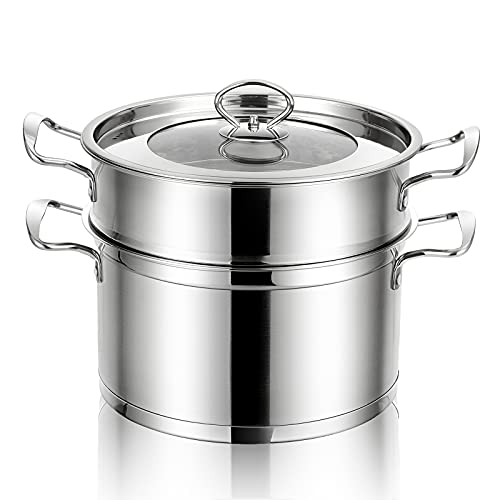 COSTWAY 2-Tier Stainless Steel Steamer