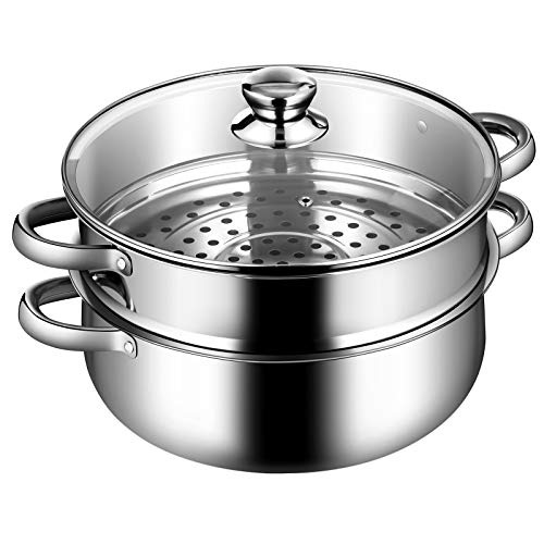 COSTWAY 2-Tier Steamer Cookware Pot