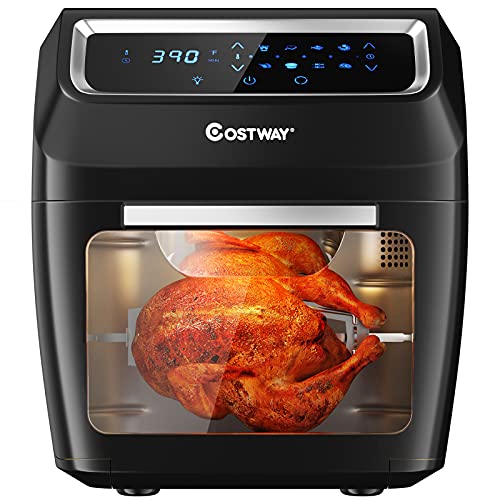 COSTWAY 8-In-1 Convection Air Fryer Oven with Rotisserie