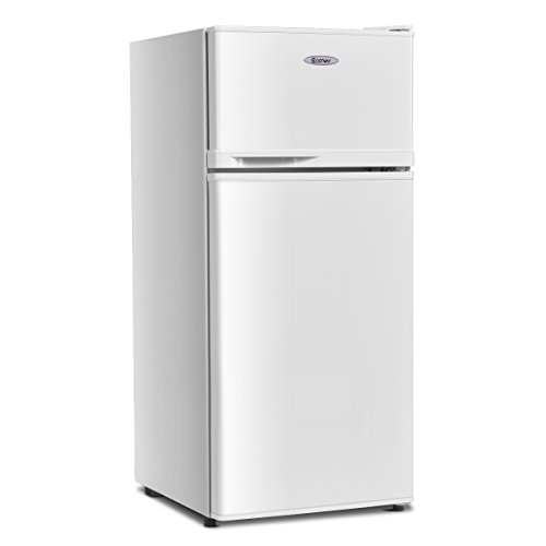 COSTWAY Classic 3.4 Cu. Ft. Compact Refrigerator with Glass Shelves