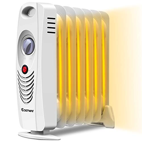 COSTWAY 700W Oil Filled Portable Space Heater with Thermostat