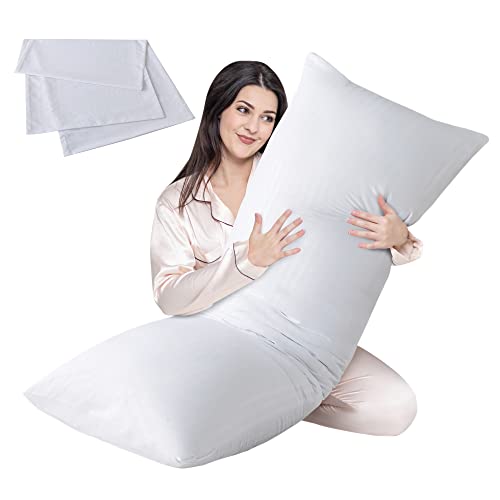 Cosybay Full Body Pillow Insert with White Cover