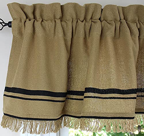 Cotton Burlap Valance by Primitive Home Decors