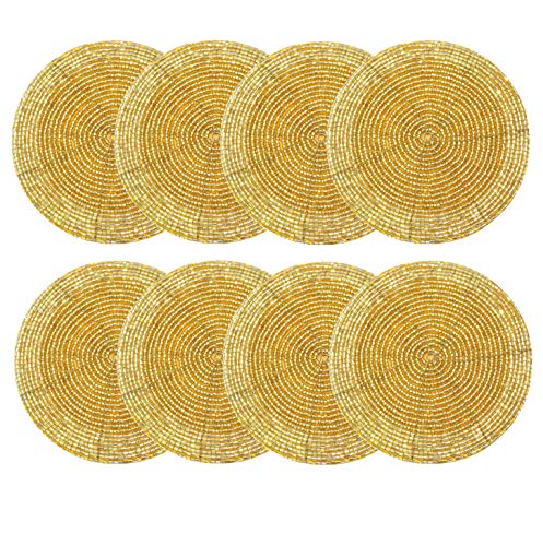 COTTON CRAFT Glitz Coasters - Set of 8 - Gold
