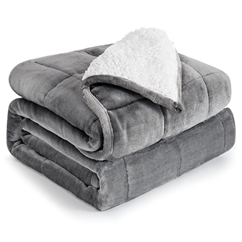 Cottonblue Sherpa Fleece 12 lbs Weighted Blanket - Perfect Adult Birthday Gift