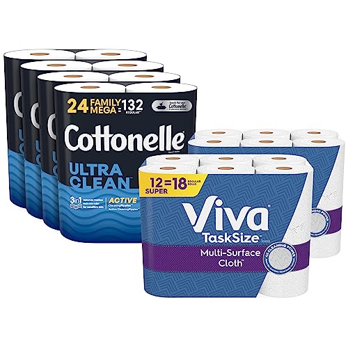 Cottonelle & Viva Toilet Paper & Paper Towels Bundle
