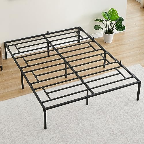 coucheta 14" Black Metal Full Size Platform Bed Frame