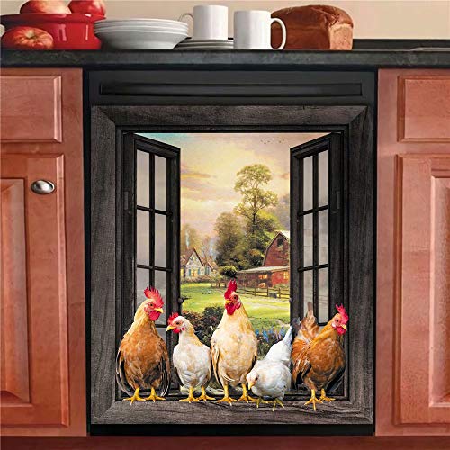 Country Farmhouse Chicken Dishwasher Cover
